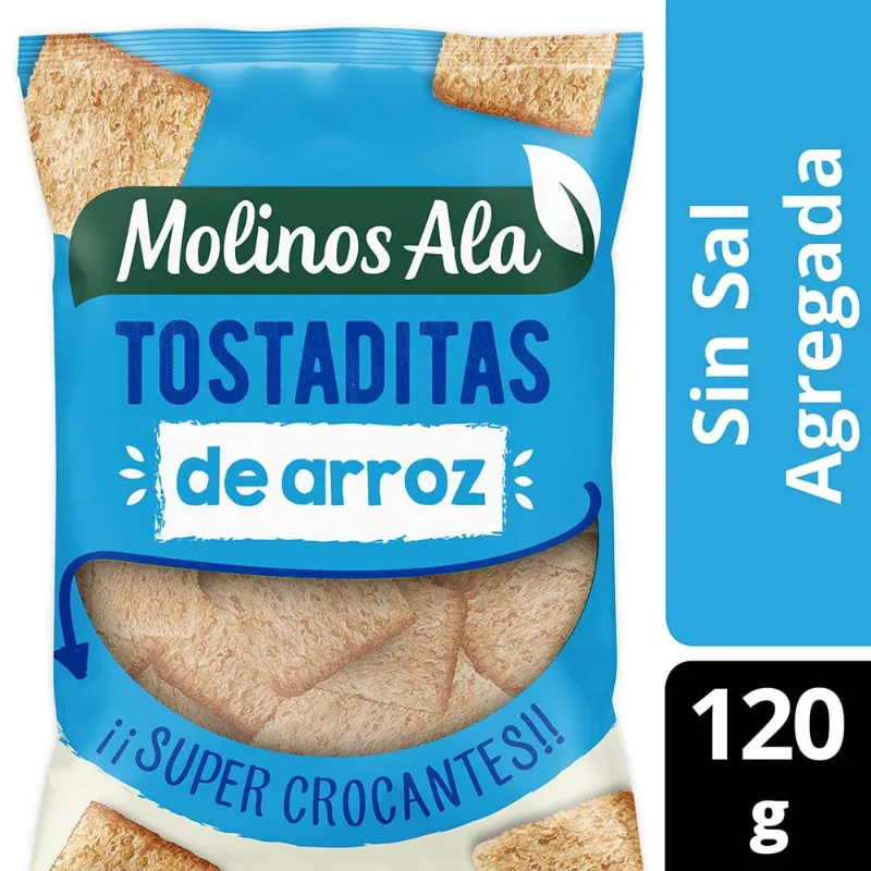 Tostaditas De Arroz Molinos Ala Clásicas Sin Sal X120gr