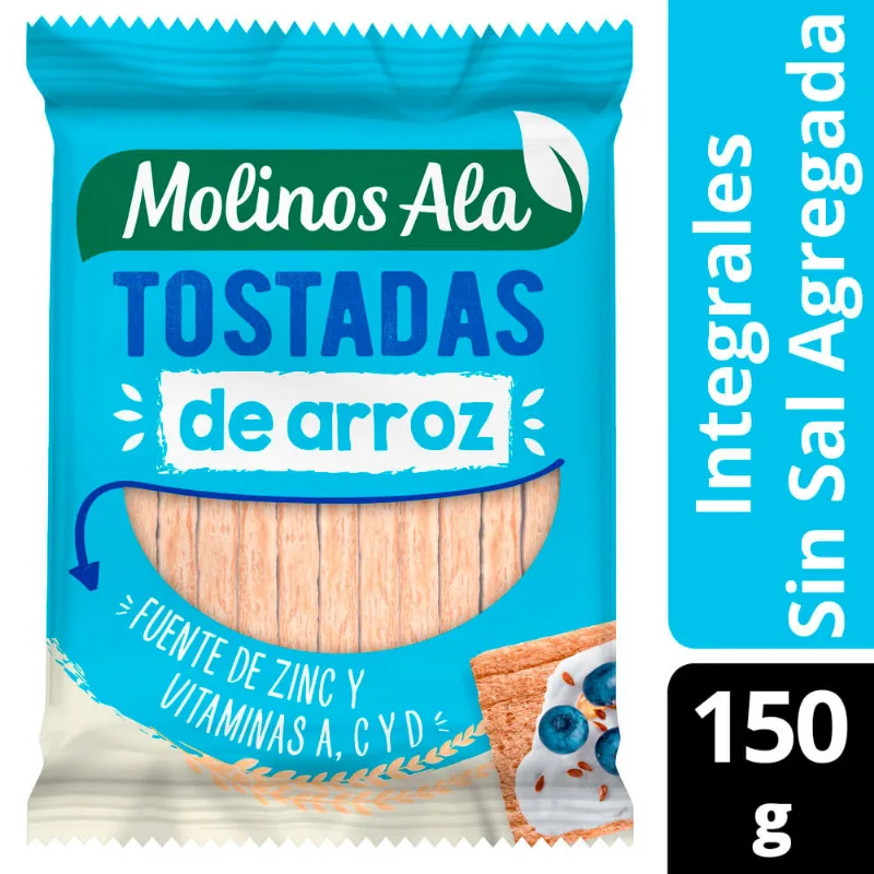 Tostadas Molinos Ala Integr /s Vit 150gr Tostadas Integral Sin Sal Agregada X 150 Gr Molinos Ala