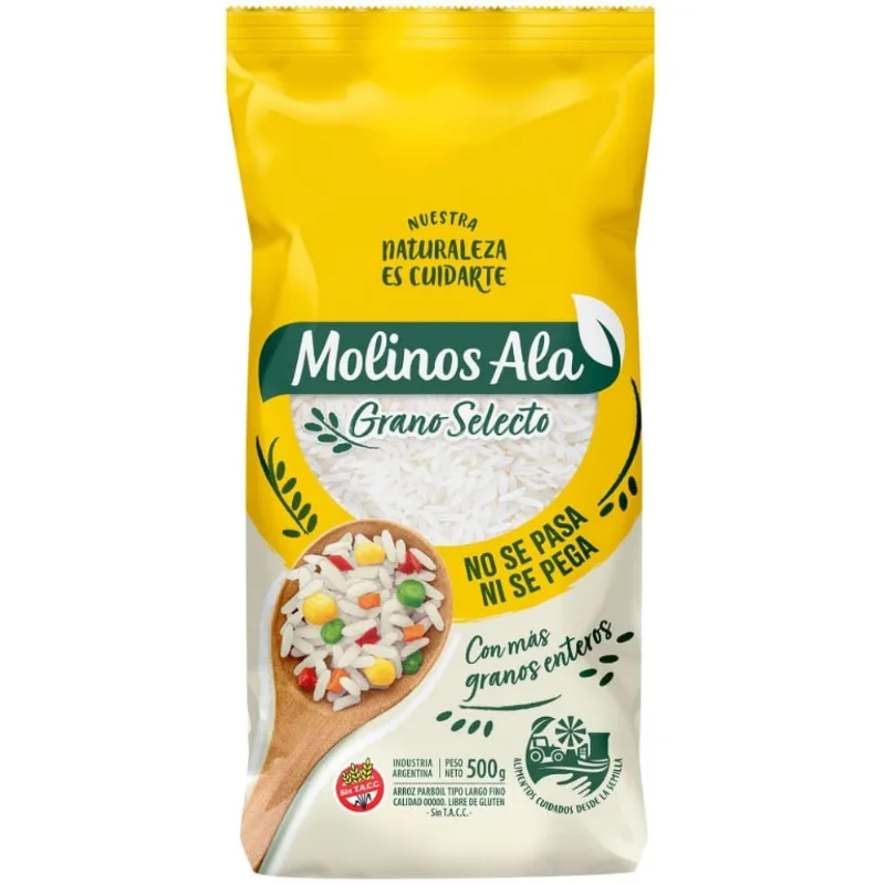 Arroz parboil Molino ala grano selecto 500 g.
