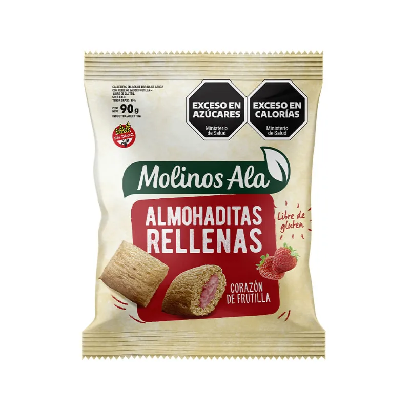 Almohaditas Rellenas Sabor Frutilla 90 Grs Molinos Ala