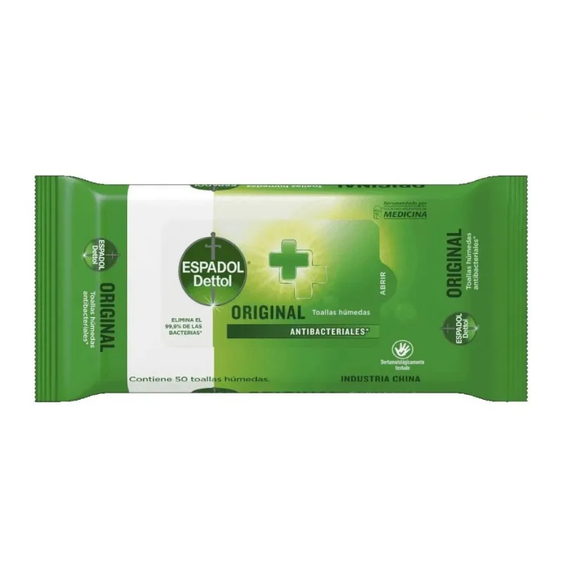 Toallitas Húmedas Espadol Antibacteriales x 50 un