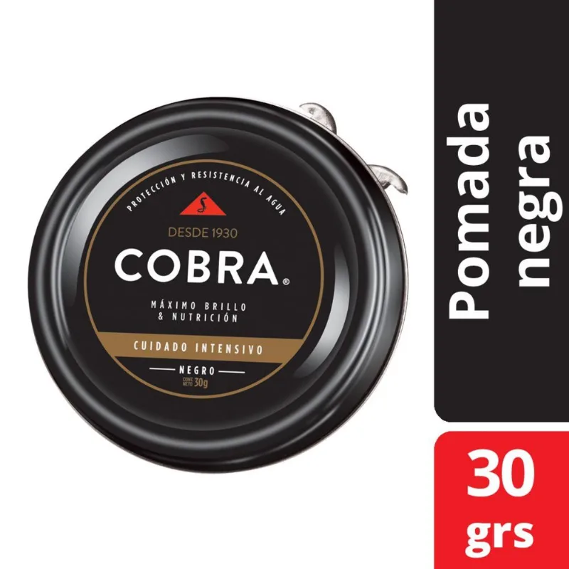 Pomada para calzado Cobra negro 30 g.