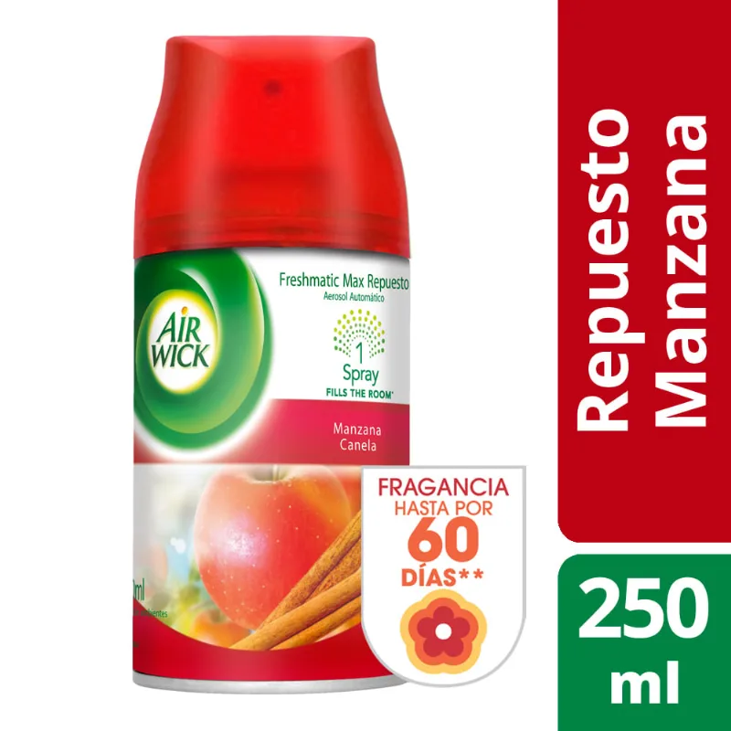 Desodorante De Ambiente Air Wick Matic Manzanas Y Canela 250 Ml