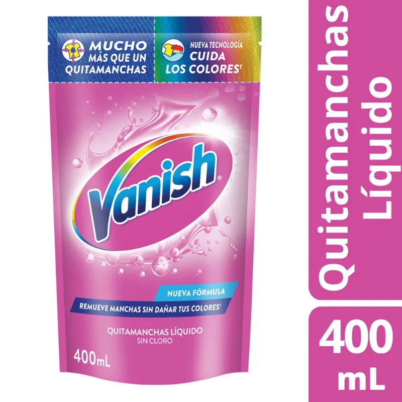 Quitamanchas líquido Vanish multiuso repuesto 400 ml.