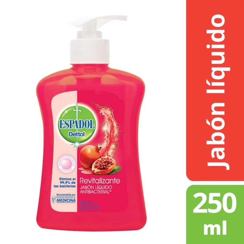 Jabón líquido Espadol antibacterial revitalizante 250 cc.