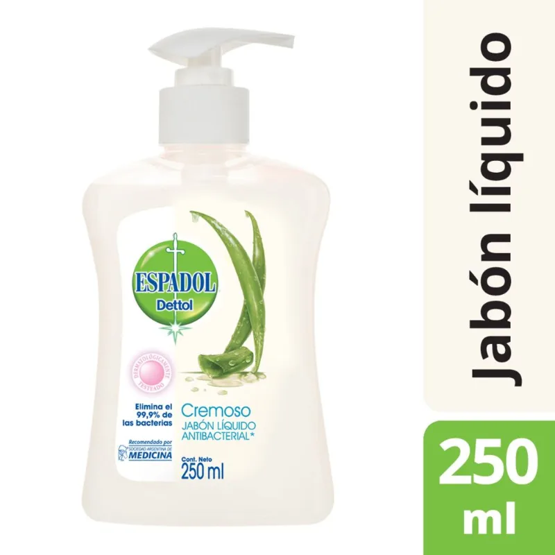 Jabón líquido Espadol antibacterial cremoso 250 cc.
