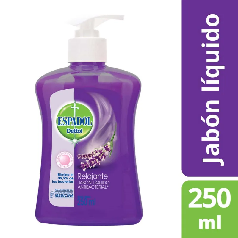 Jabón Liquido Antibacterial Toque Saludable Relajante Espadol Dettol 250ml