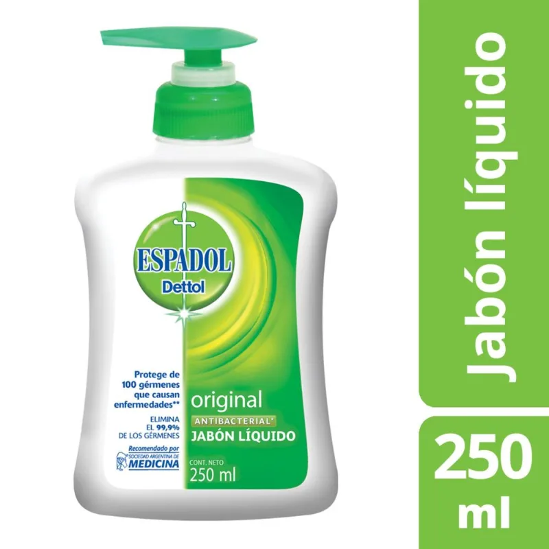 Jabón líquido Espadol antibacterial original 250 cc.