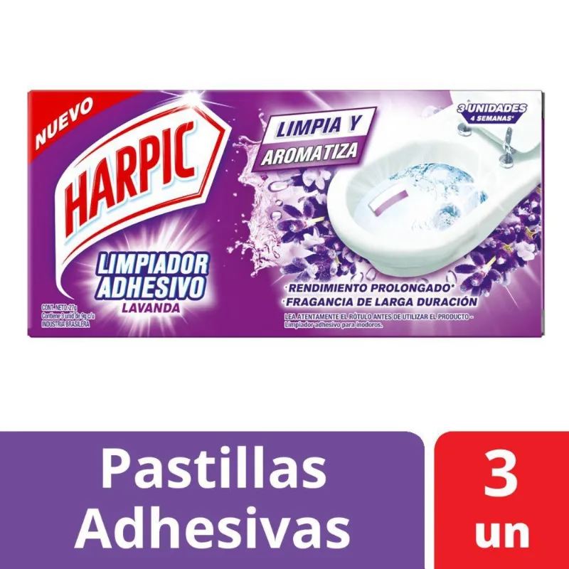 Limpiador Inodoro Harpic Wc Adhesivo Lavanda 27 g