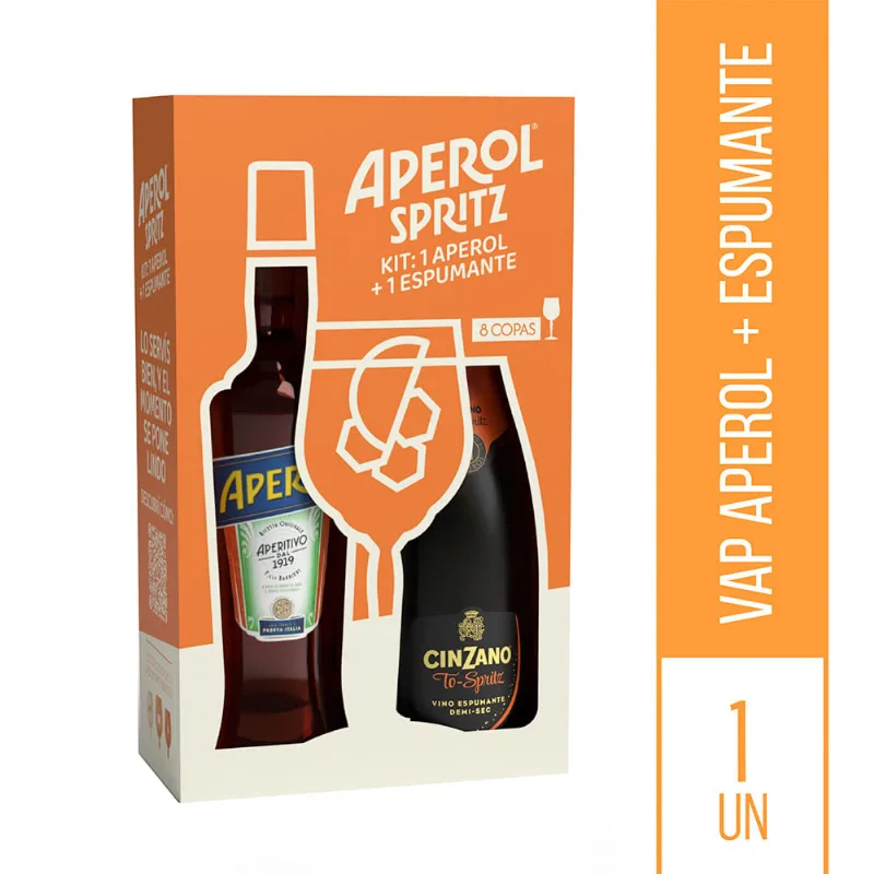 Estuche Aperol X 750 Ml Cinzano To Spritz X 750 Ml