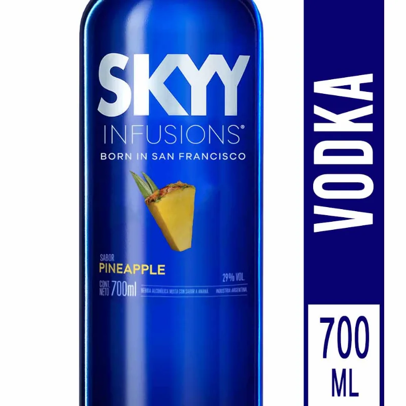 Vodka Skyy Infusions Sabor Ananá 700 Ml Vodka Infusions Pineapple 700ml Skyy