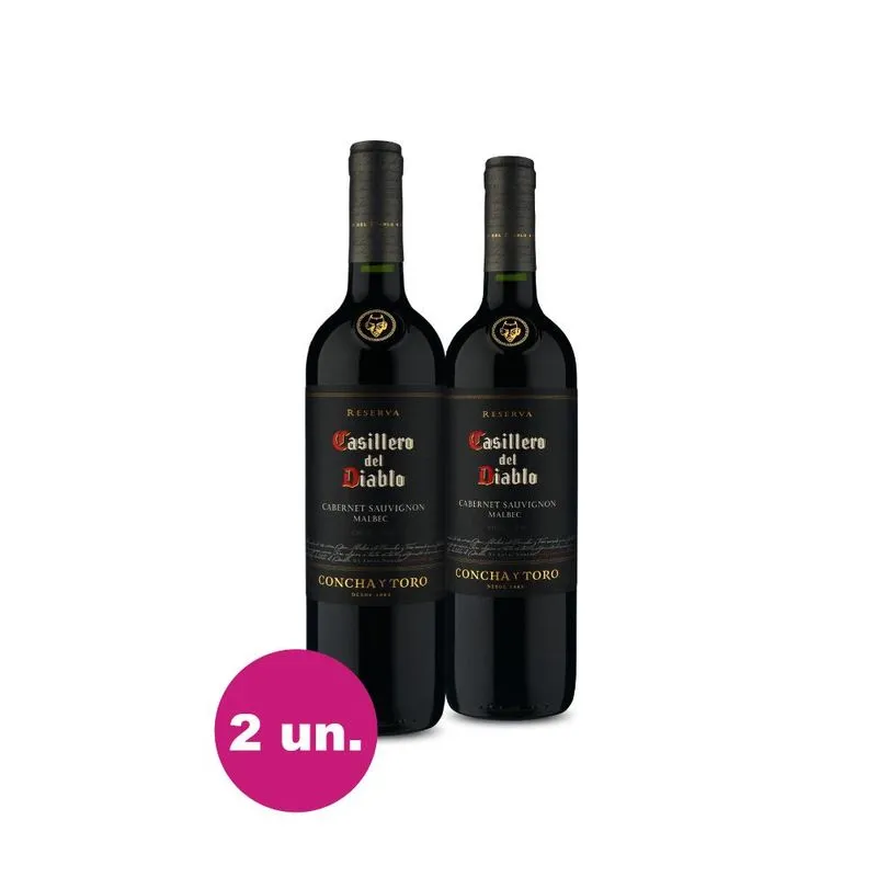 Kit 2 Vinhos Casillero Del Diablo Cabernet Sauvignon/malbec