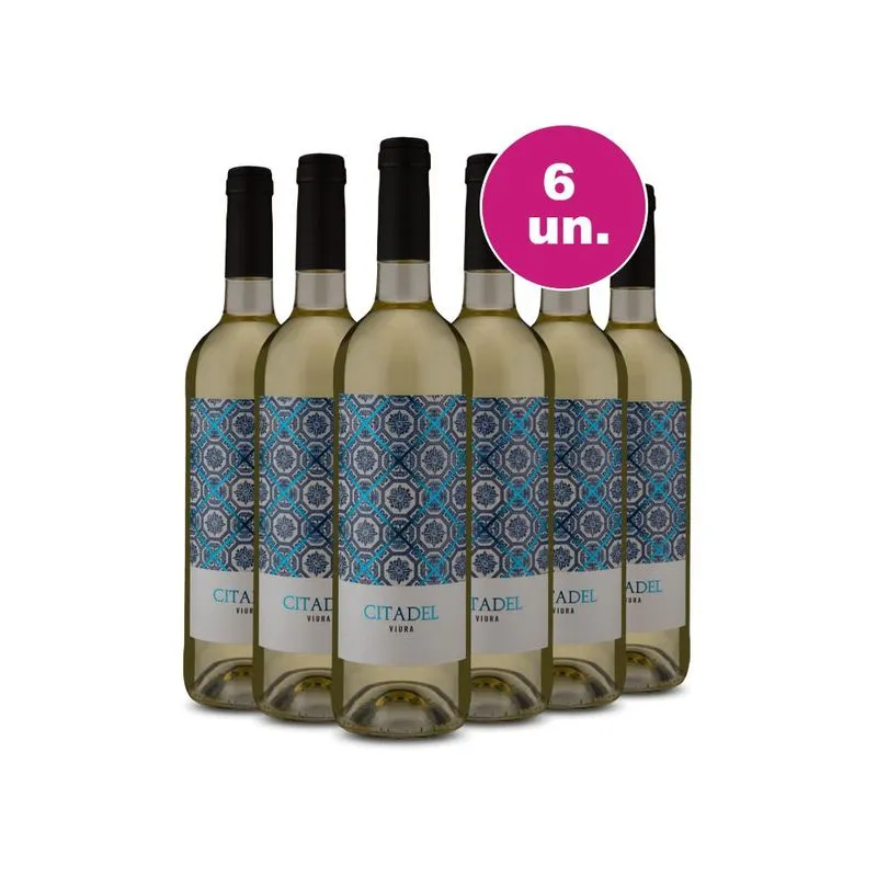 Kit Vinho Espanhol Citadel Viura Blanco 750ml 6 Garrafas
