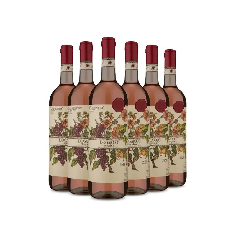 Kit 6 Vinho Rosé Italiano Carpineto Dogajolo Toscano Rosato