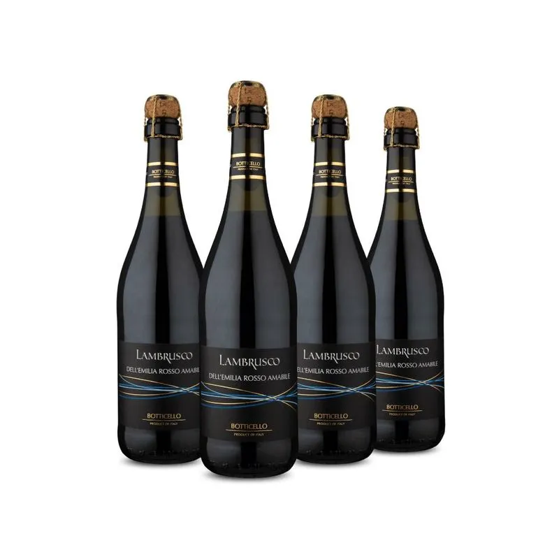 Kit 4 Frisante Botticello Lambrusco Dellemilia Rosso Amabile