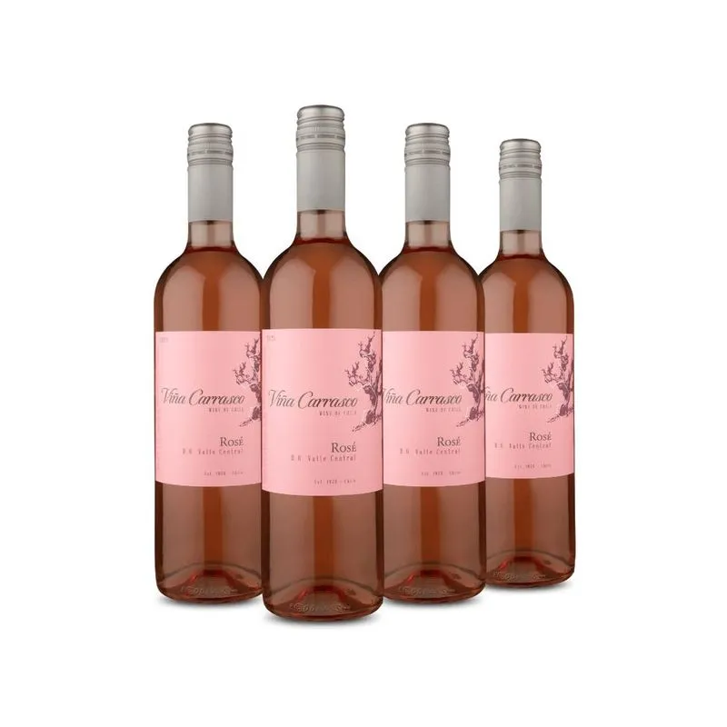 Kit Vinho Rosé Chileno Via Carrasco Rosé 750ml 4 Garrafas