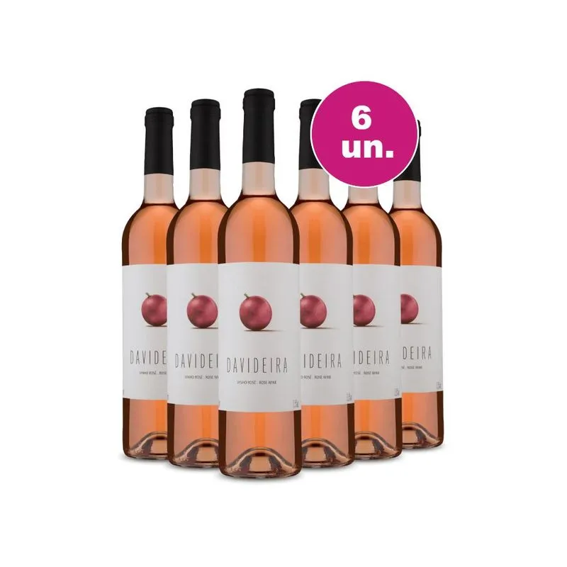 Kit Vinho Rosé Português Davideira Rosé 750ml 6 Garrafas