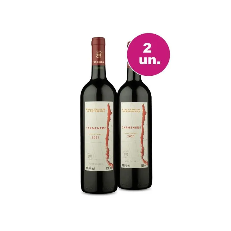 Kit Baron Philippe De Rothschild Carménère 2021 2 Garrafas