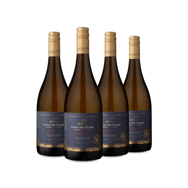 Kit 4 Vinho Seco Dancing Flame Villarrica Roussanne Marsanne