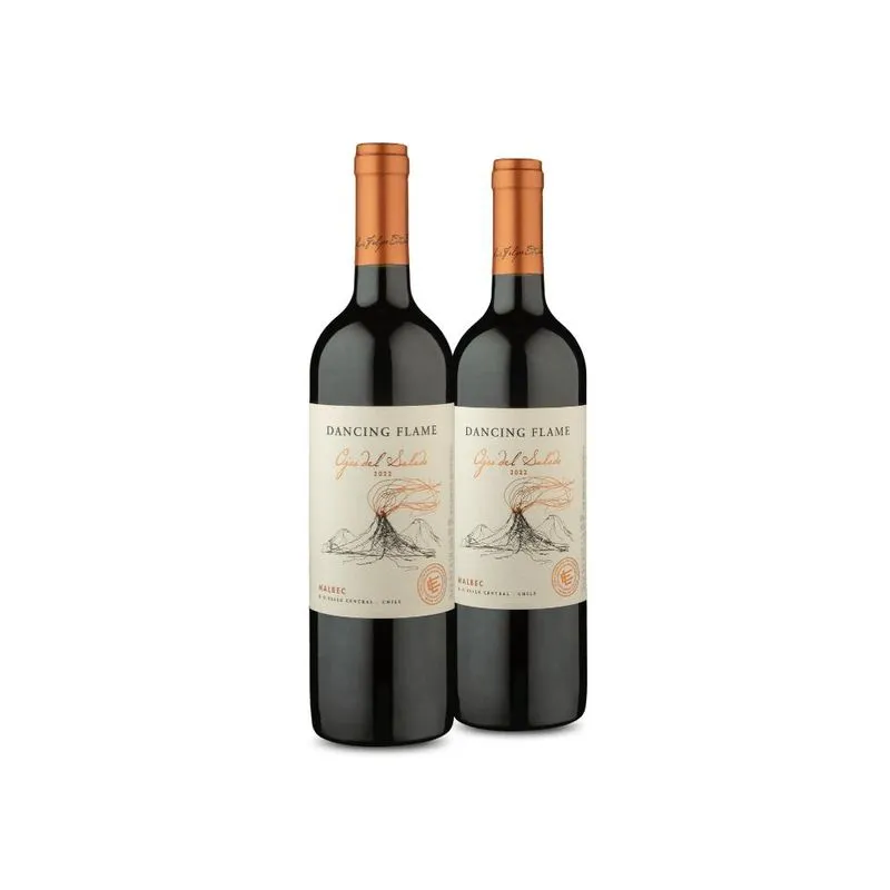 Kit Dancing Flame Ojos Del Salado Malbec 2022 2 Garrafas