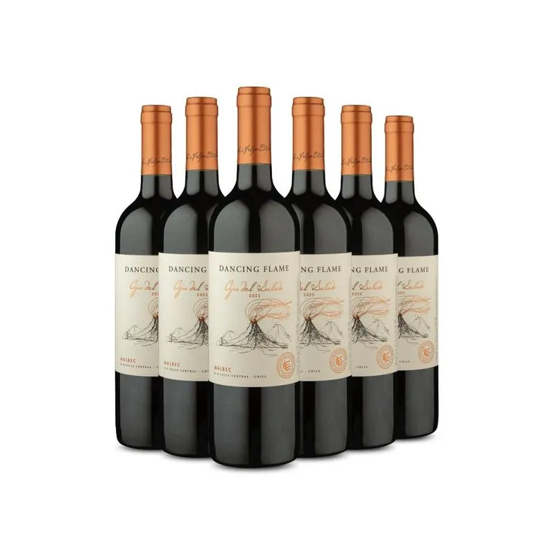Kit Dancing Flame Ojos Del Salado Malbec 2022 6 Garrafas