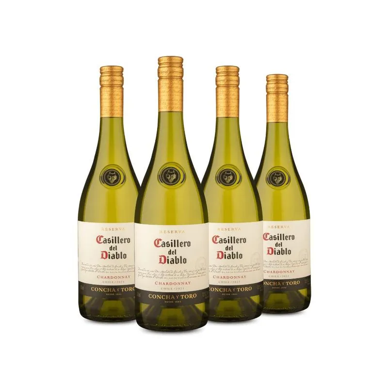 Kit Casillero Del Diablo Chardonnay 2021 4 Garrafas