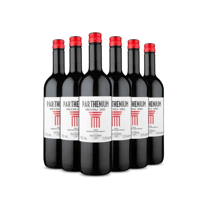 Kit 6 Vinho Parthenium Doc Sicilia Nero Davola Shiraz 2018