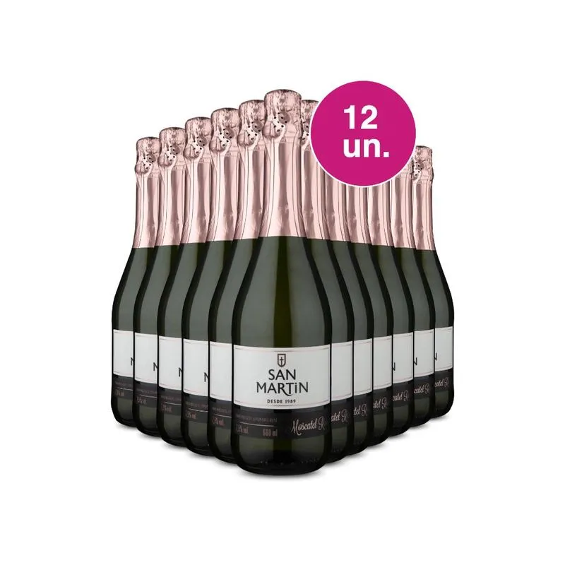 Kit 12 Espumante San Martin Moscatel Rosé 660ml