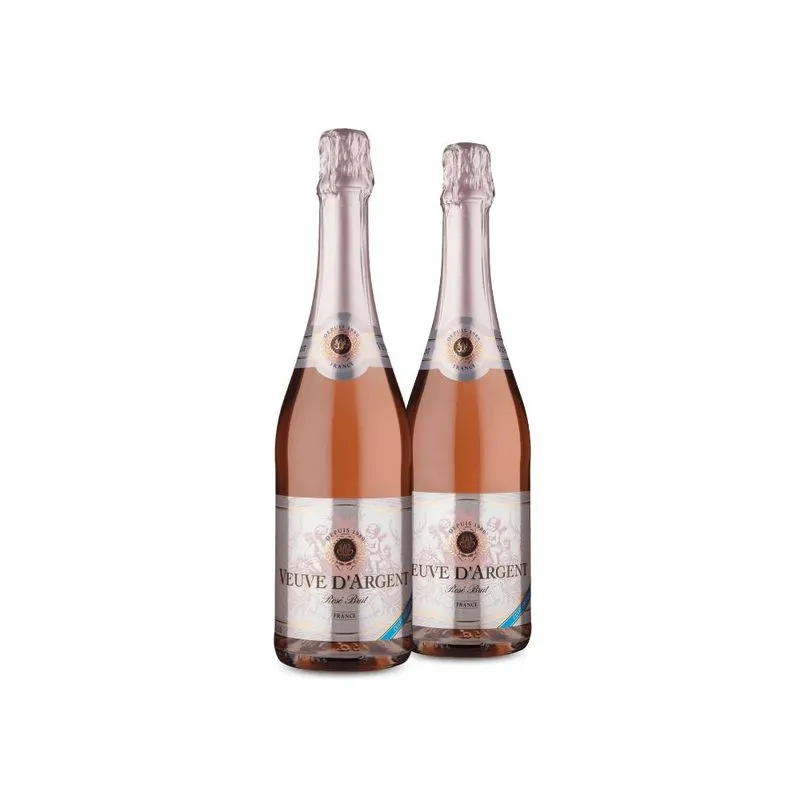 Kit Espumante Veuve D`argent Rosé Brut 2 Garrafas 750ml