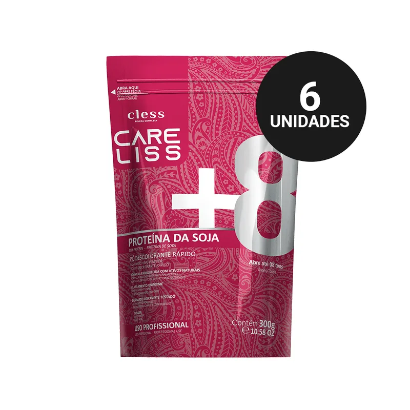Kit Profissional Pó Descolorante Care Liss Proteínas da Soja (6x300gr)