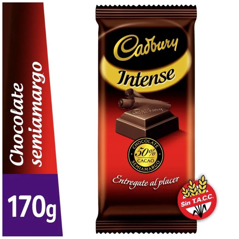 Chocolate Cadbury Amargo Intense 170 Gr