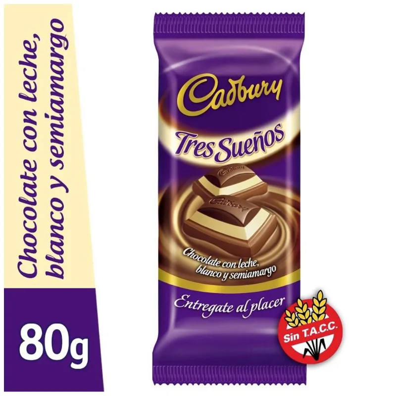 Chocolate Cadbury Tres Sueños 80 Gr