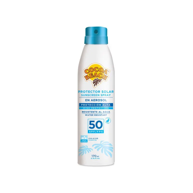 Protector solar invisible Cocoa beach F50 en aerosol 170 cc.