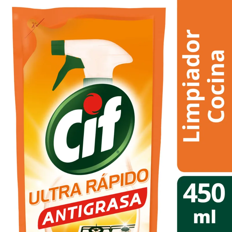 Cif Limpiador Antigrasa Repuesto Económico 4560 Ml Limpiador Líquido Cif Antigrasa Repuesto 450 Ml