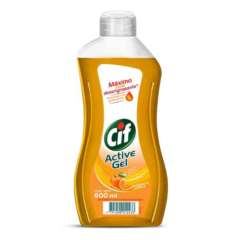 Cif Detergente Lavavajilla Concentrado Active Gel 600 Ml