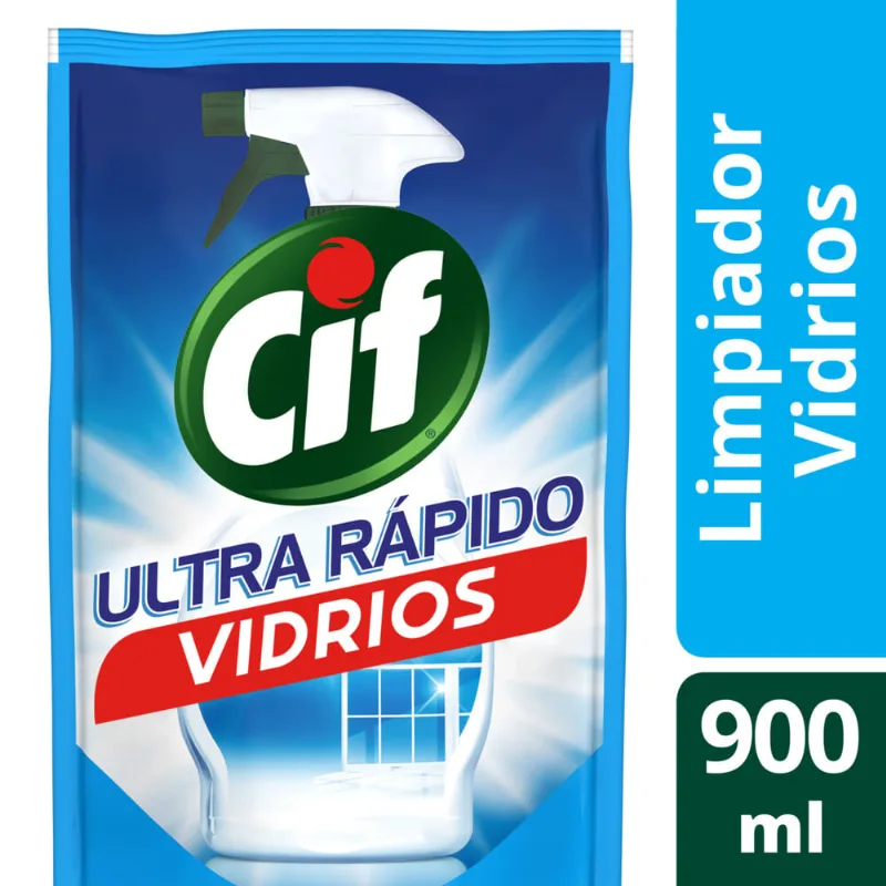 Cif Limpiador Vidrios Repuesto Económico 900ml Repuesto Económico Limpiador Cif Vidrios Y Superficies Delicadas Multiuso 900 Ml