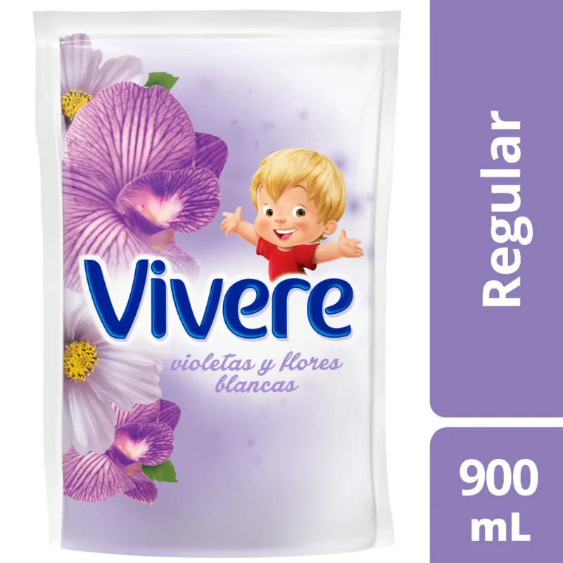 Suavizante Para Ropa Vivere Regular Violetas Y Flores Blancas 900 Ml