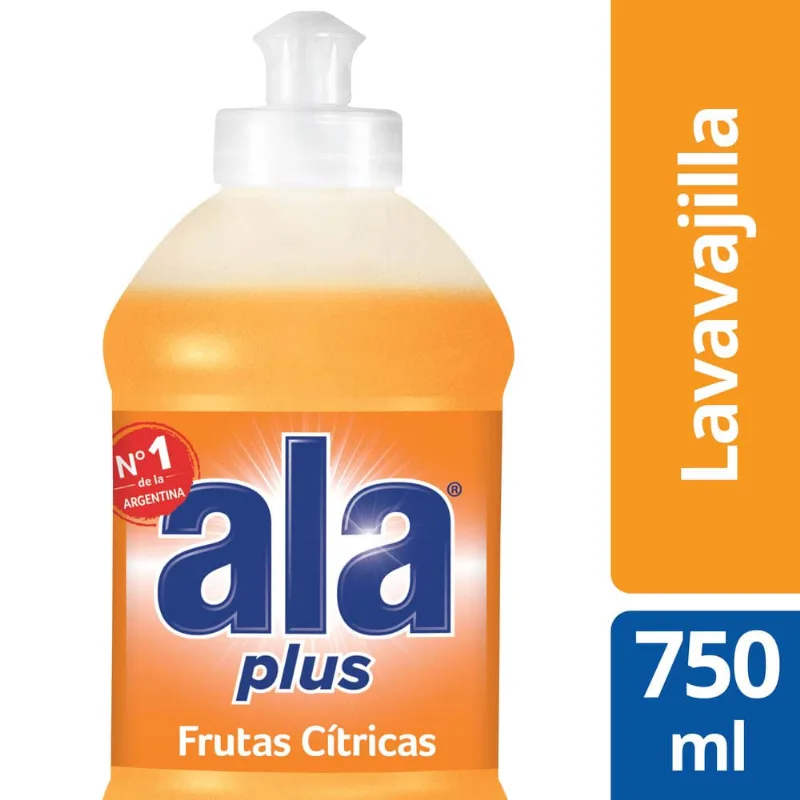 Ala Lavavajillas Regular Cristalino Botella Frutas Citricas 750ml Detergente Lavavajilla Ala Frutas Cítricas 750 Ml