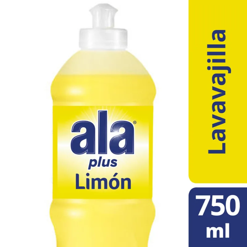 Ala Lavavajillas Regular Cristalino Botella Limon 750ml Detergente Lavavajilla Ala Cristalino Limón 750 Ml