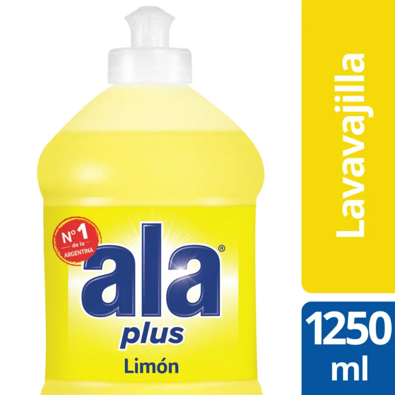 Ala Lavavajillas Regular Cristalino Botella Limon 1250ml Detergente Lavavajilla Ala Cristalino Limón 1250 Ml