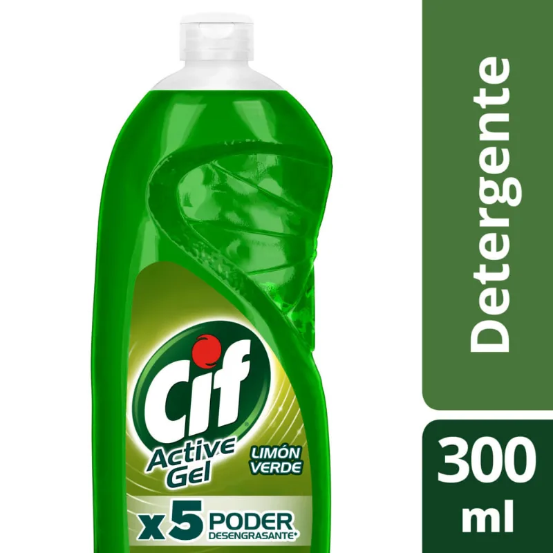 Detergente Concentrado Cif Active Gel Limón Verde 300 Ml