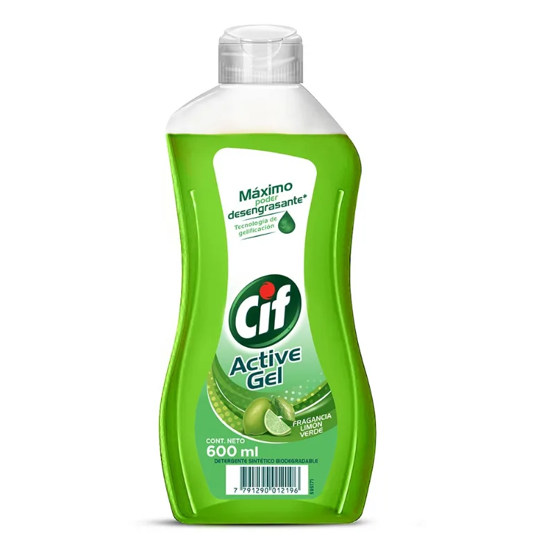 Cif Detergente Lavavajilla Concentrado Active Gel 600 Ml