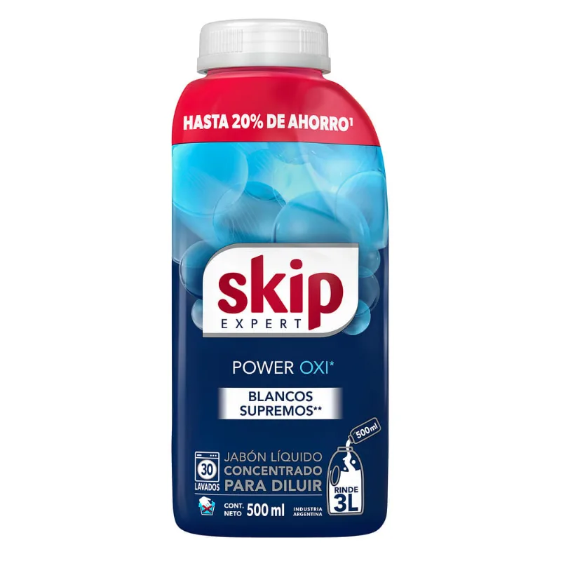 Jabón Líquido Skip Power Oxi Concentrado Diluible x 500 ml