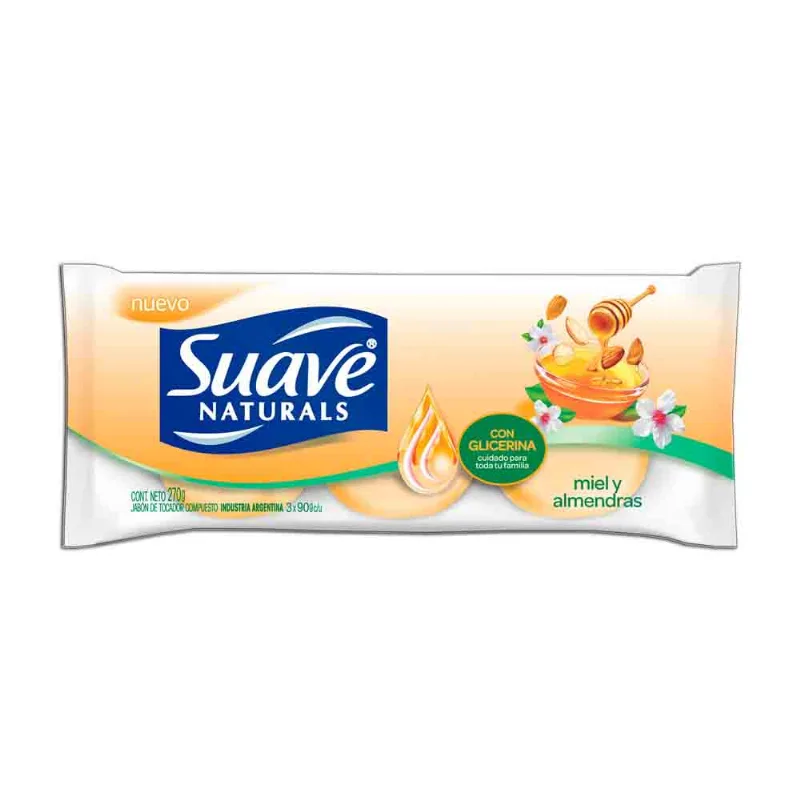 Jabón De Tocador Suave Miel Y Almendras 3un