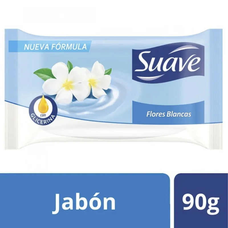 Jabón de tocador Suave flores blancas 90 g.