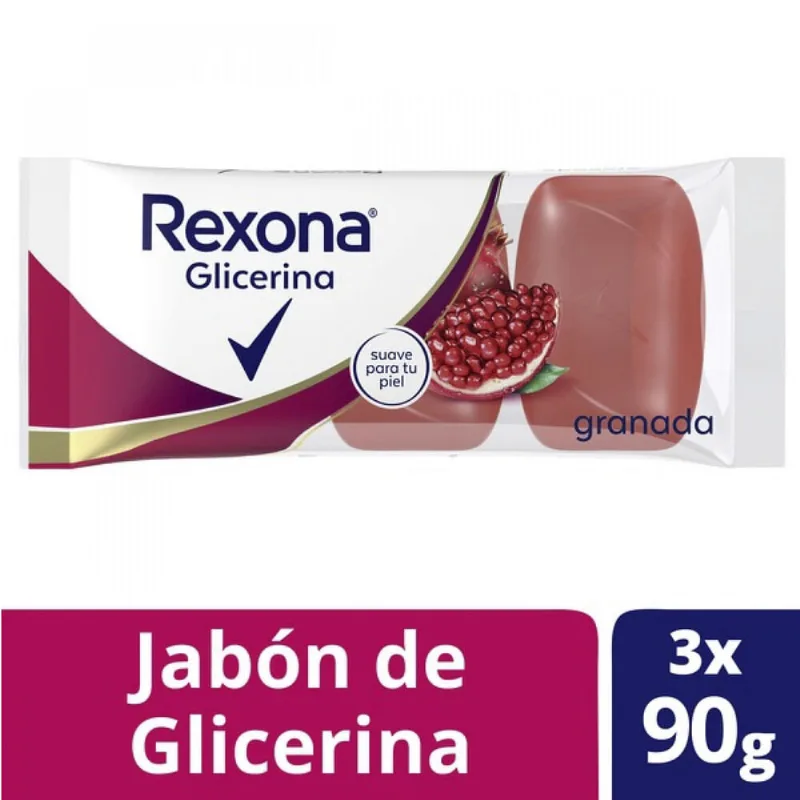 Jabón de tocador Rexona granada glicerina 3 u.