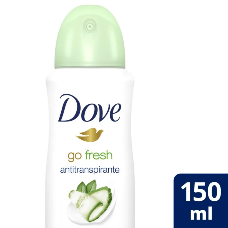 Antitranspirante en aerosol Dove go fresh pepino y té verde 150 ml.