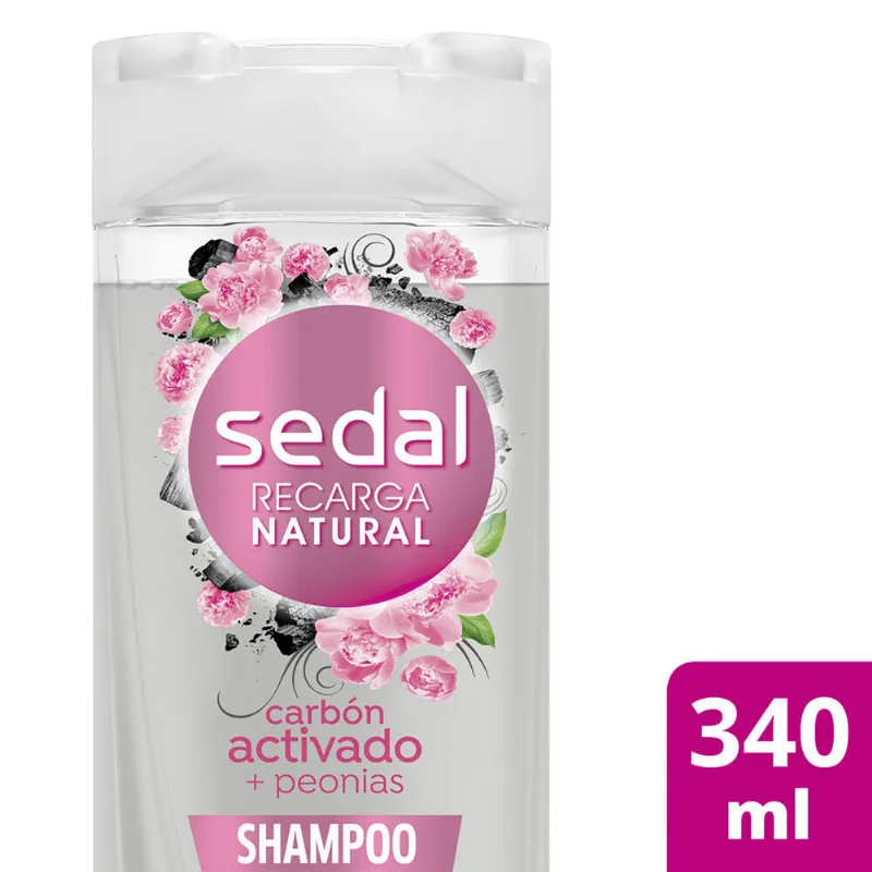 Shampoo Sedal carbón activado + peonias 340 ml.