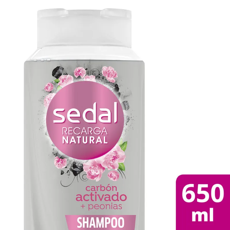 Shampoo Sedal carbón activado + peonias 650 ml.