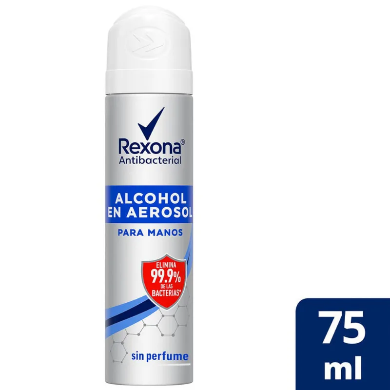 Alcohol en aerosol Rexona sin perfume 75 ml.
